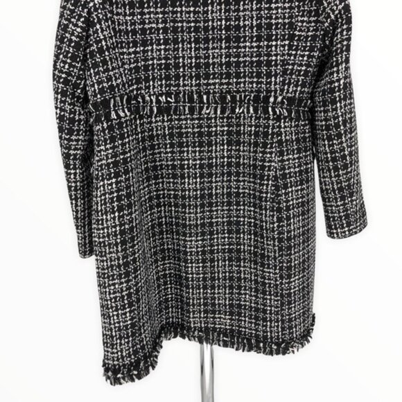 DKNY Black Long Tweed Topper Jacket - Picture 10 of 15